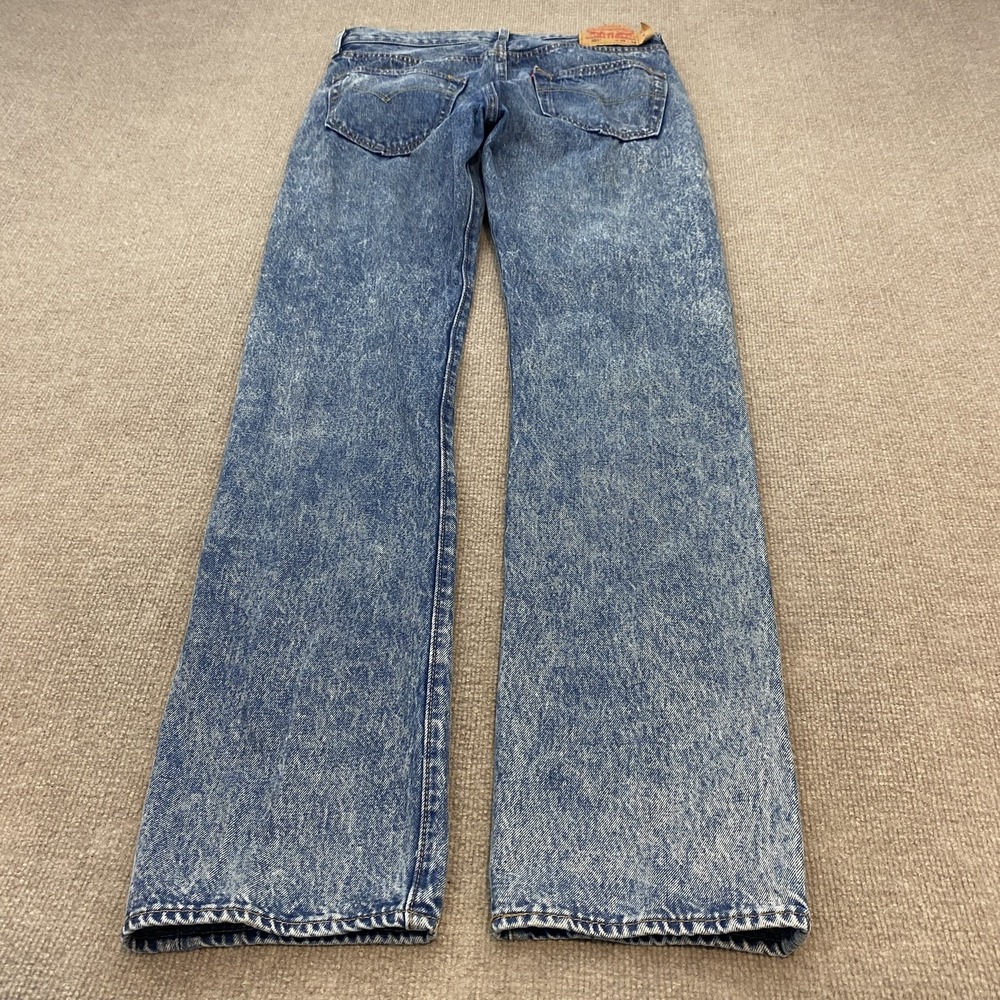 Levis 501 Jeans Mens 32x34 Blue Acid Wash Straight Leg 100% Cotton Denim